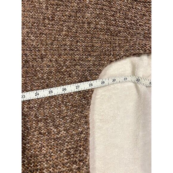 AMERICAN EAGLE Women's Open Cardigan Sweater Medium Long Chunky Brown Grandpa - Picture 5 of 12